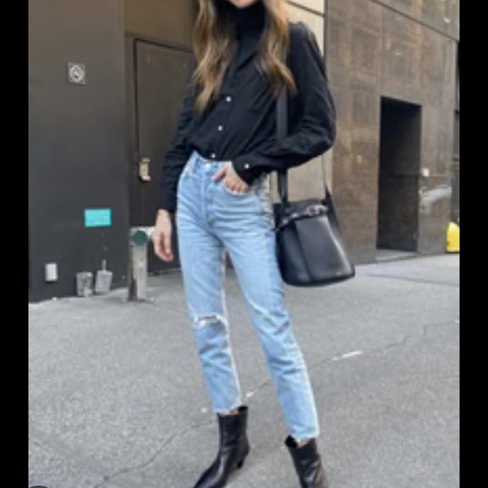 Agolde Riley High Rise Straight Crop - Picture 3 of 7